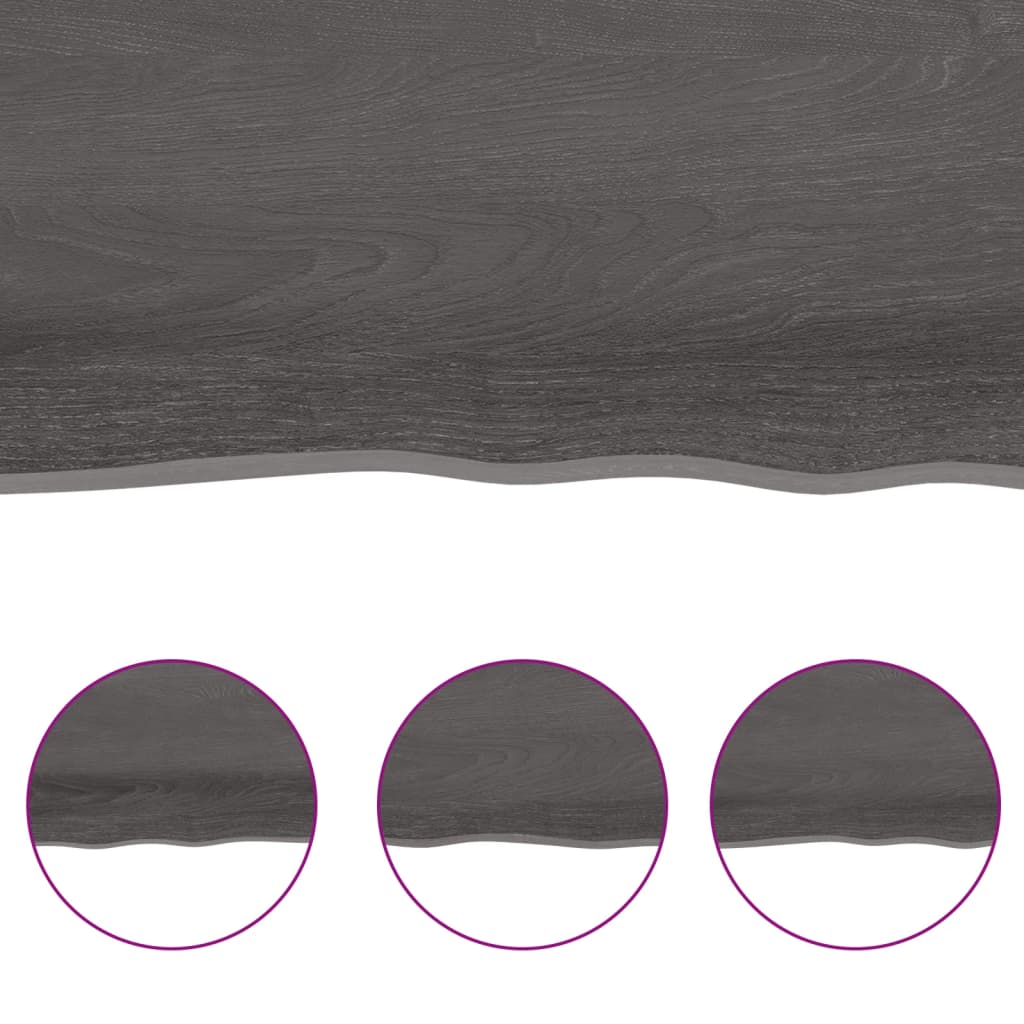 Vegghylle mørkebrun 100x60x(2-4) cm behandlet heltre eik