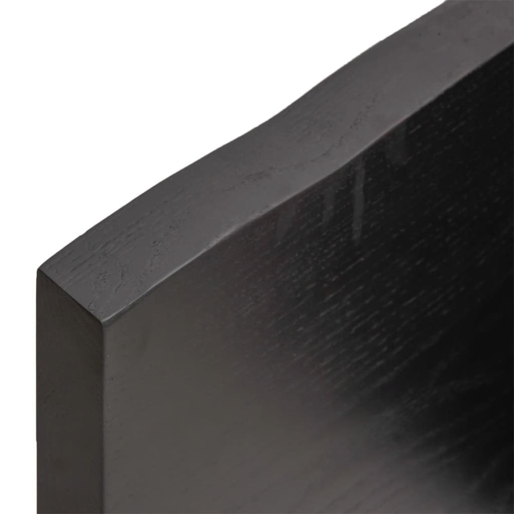 Vegghylle mørkebrun 120x50x(2-4) cm behandlet heltre eik