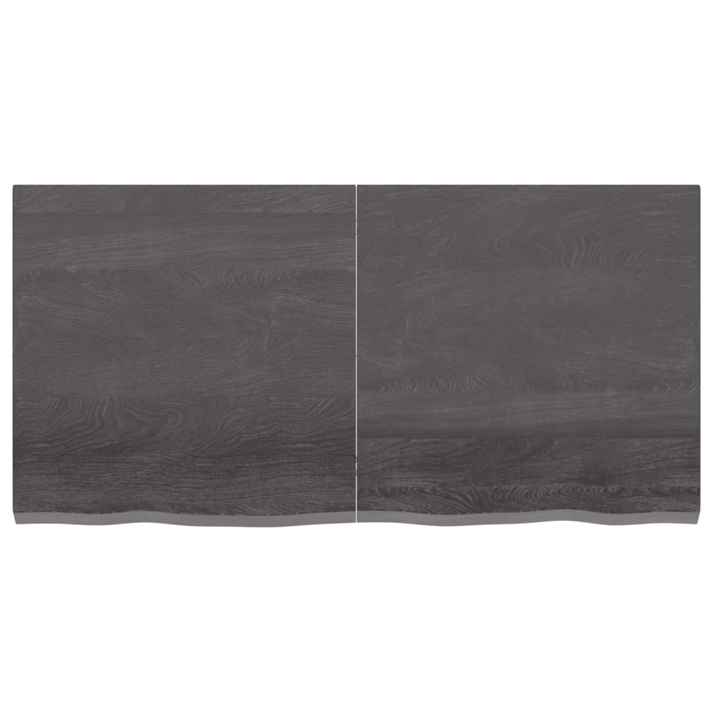 Vegghylle mørkebrun 120x60x(2-4) cm behandlet heltre eik