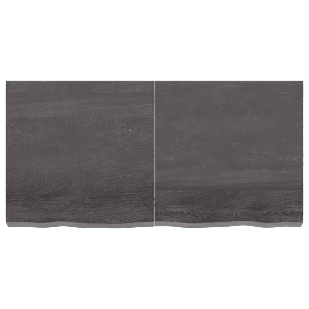 Vegghylle mørkebrun 120x60x(2-6) cm behandlet heltre eik