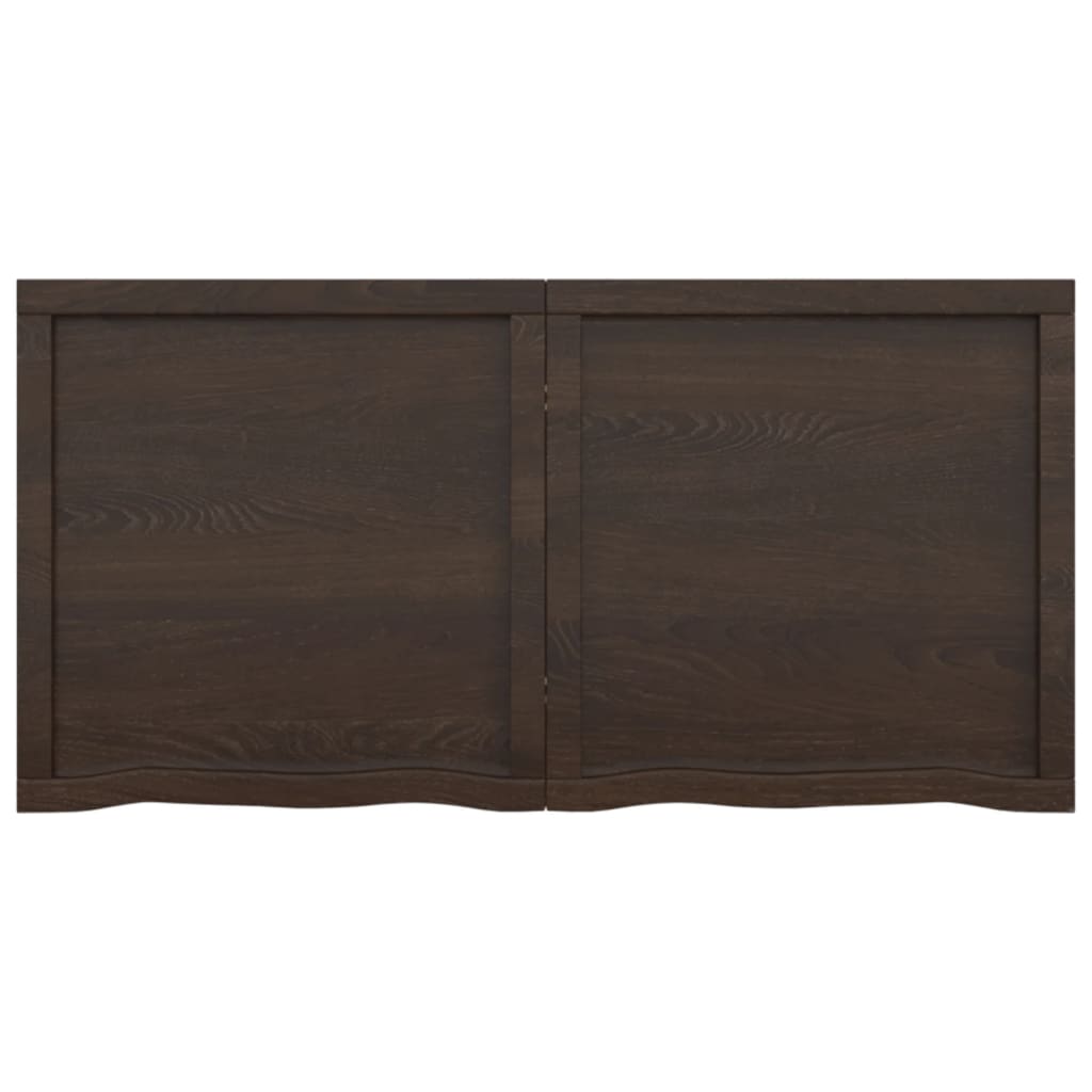 Vegghylle mørkebrun 120x60x(2-6) cm behandlet heltre eik