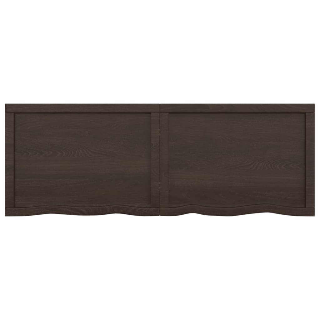 Vegghylle mørkebrun 140x50x(2-4) cm behandlet heltre eik