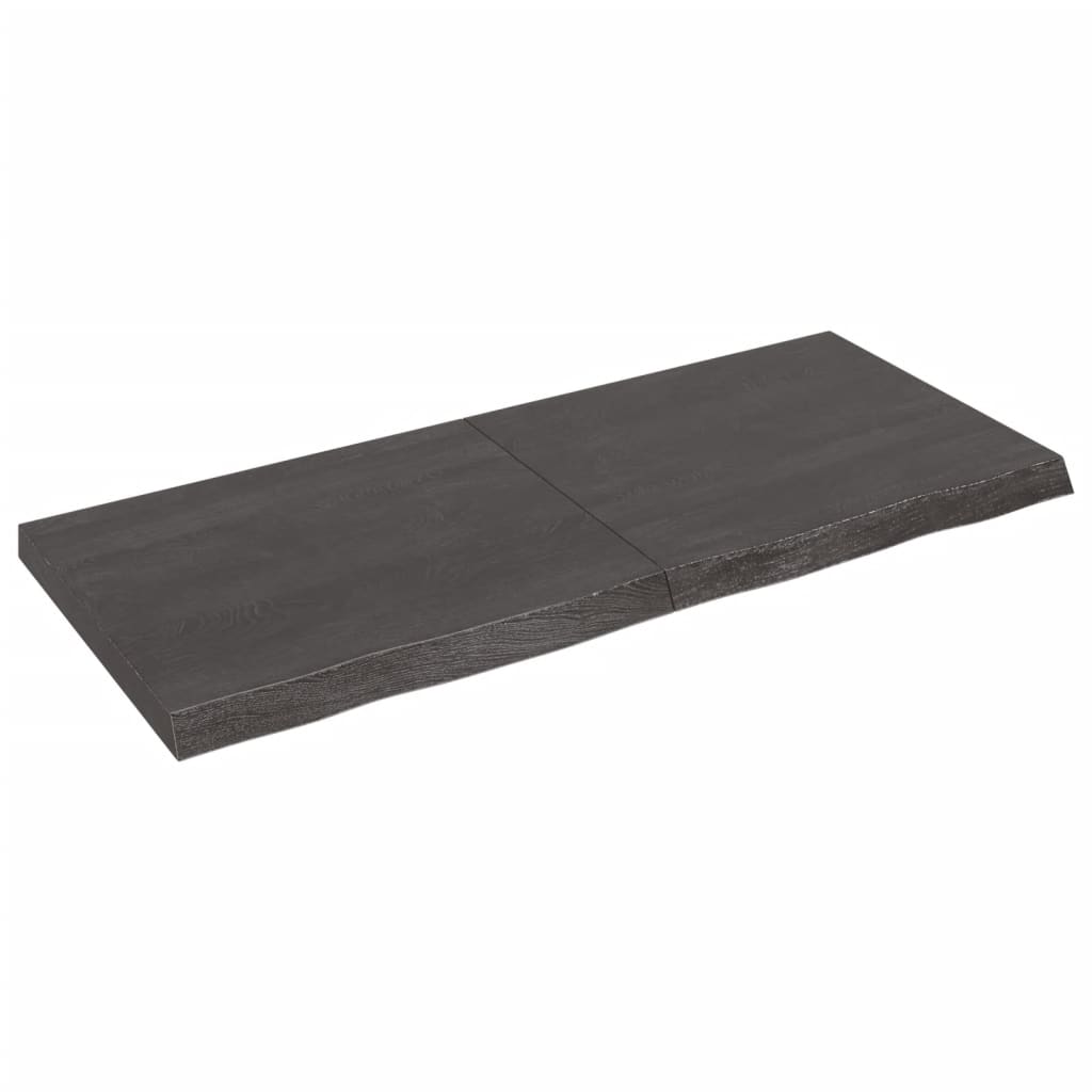Vegghylle mørkebrun 140x60x(2-6) cm behandlet heltre eik