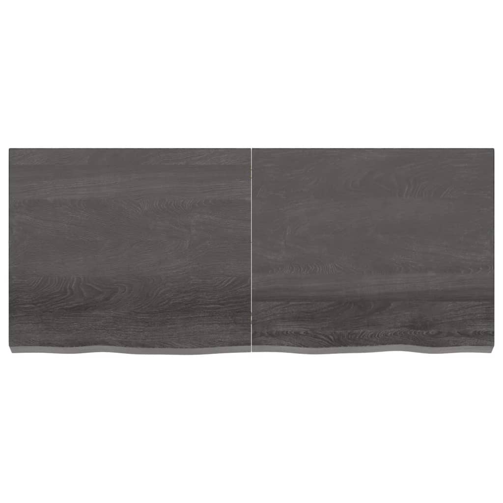 Vegghylle mørkebrun 140x60x(2-6) cm behandlet heltre eik