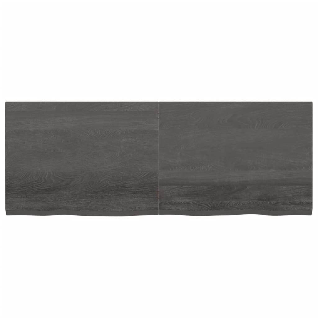 Vegghylle mørkebrun 160x60x(2-4) cm behandlet heltre eik