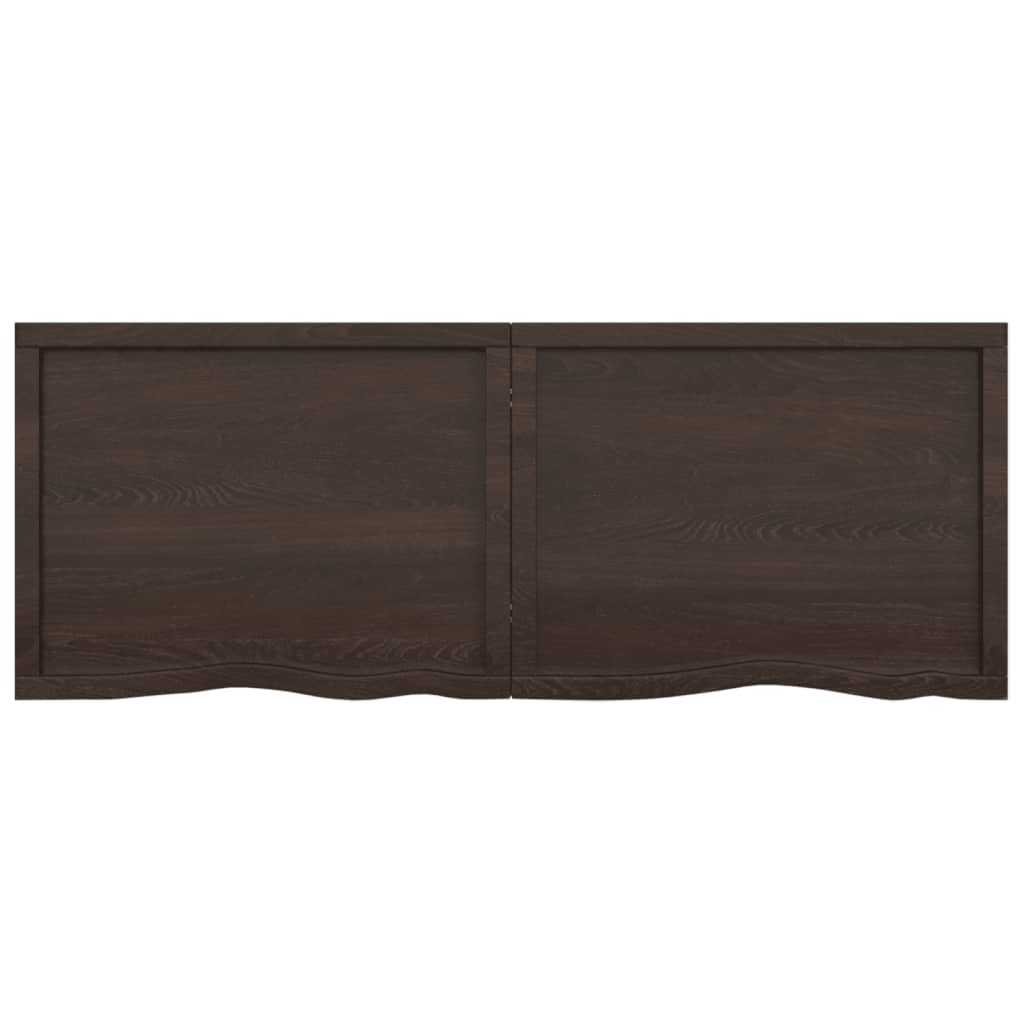 Vegghylle mørkebrun 160x60x(2-4) cm behandlet heltre eik