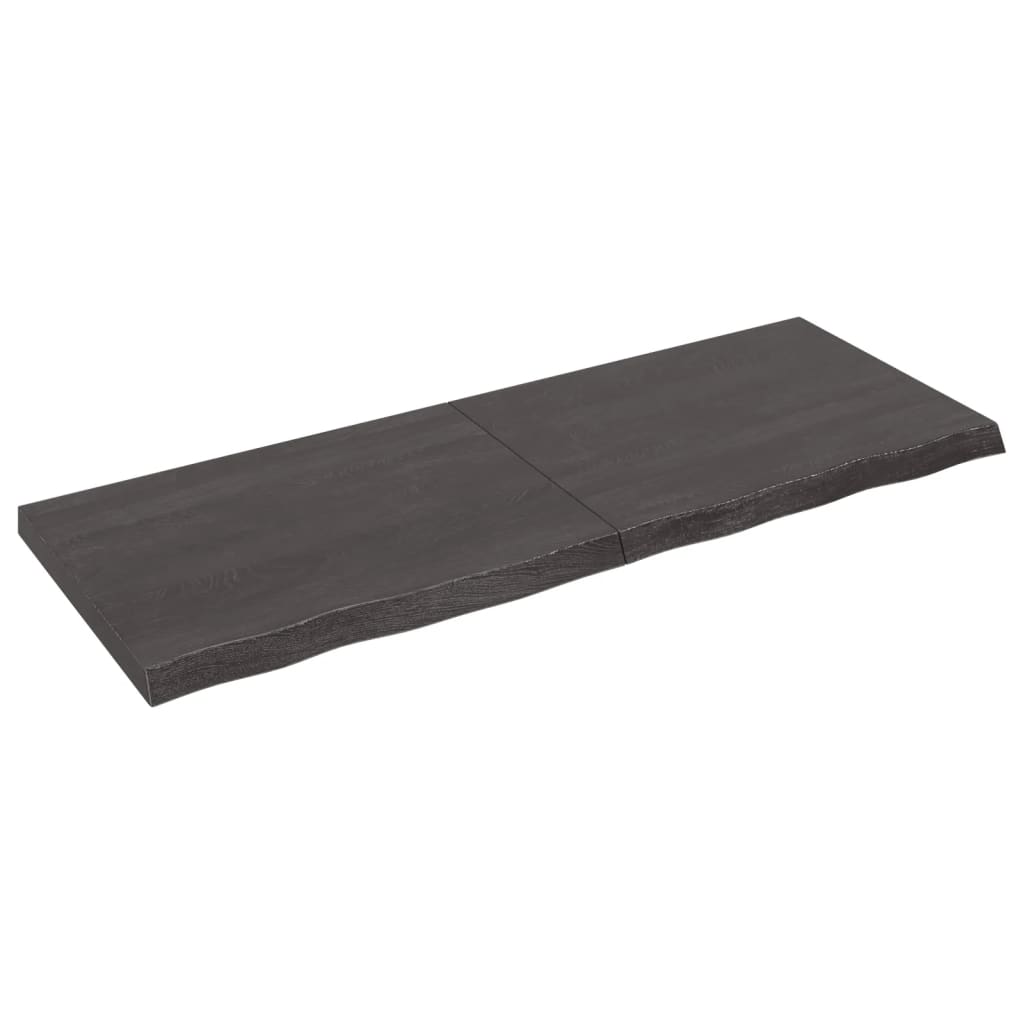 Vegghylle mørkebrun 160x60x(2-6) cm behandlet heltre eik
