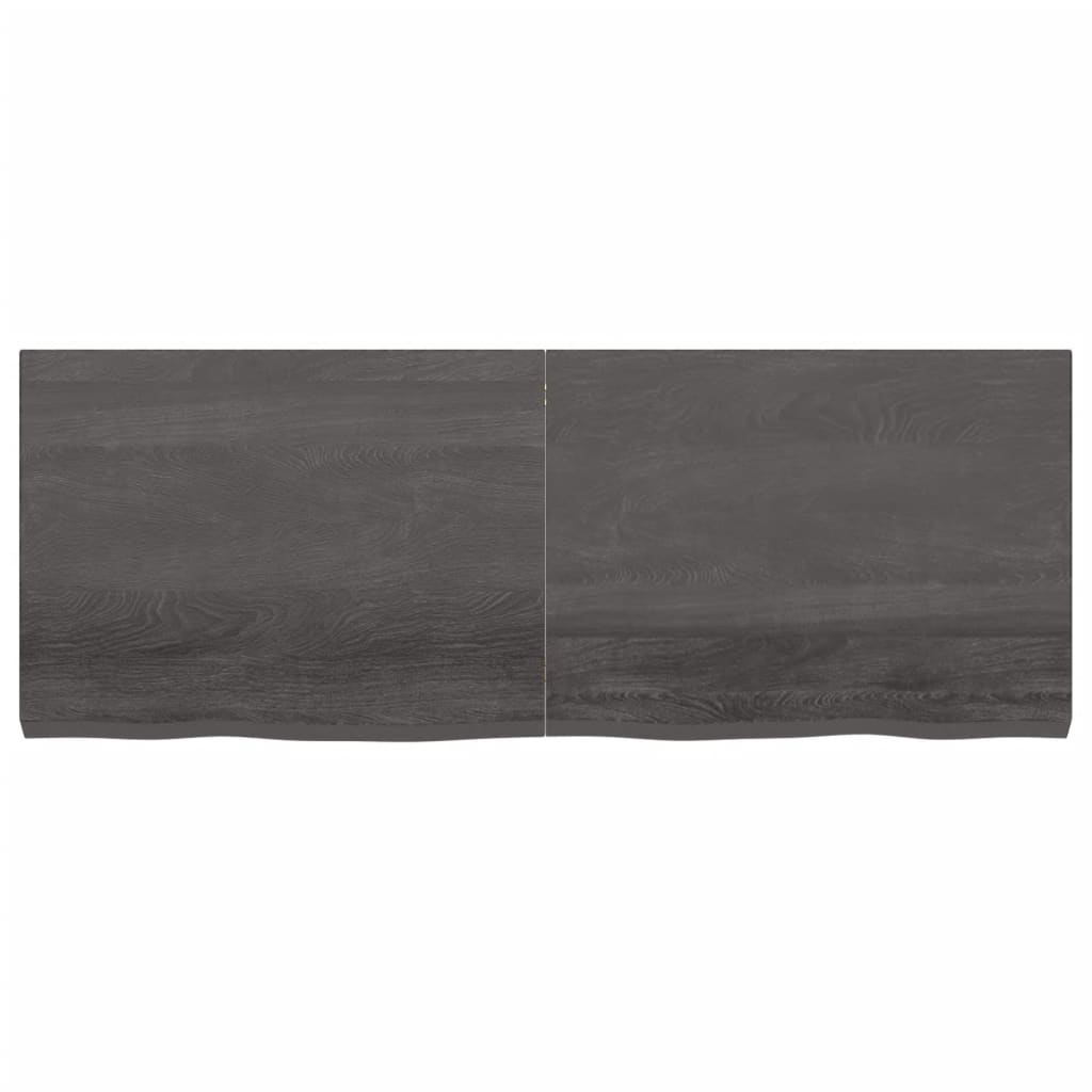 Vegghylle mørkebrun 160x60x(2-6) cm behandlet heltre eik