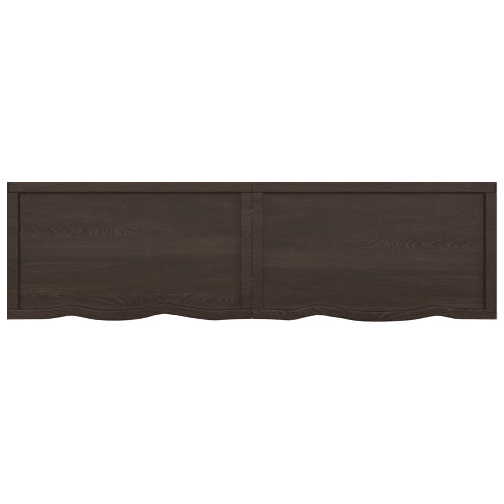 Vegghylle mørkebrun 180x50x(2-6) cm behandlet heltre eik