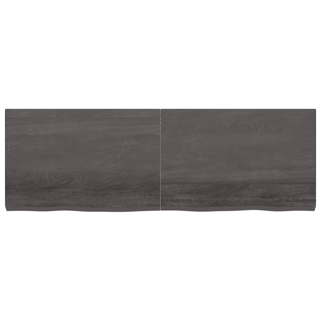 Vegghylle mørkebrun 180x60x(2-6) cm behandlet heltre eik