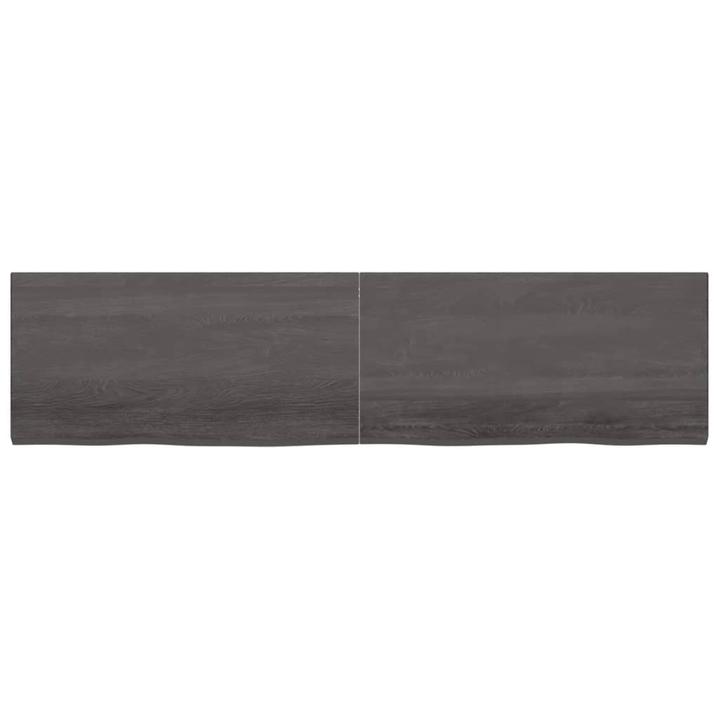 Vegghylle mørkebrun 200x50x(2-4) cm behandlet heltre eik