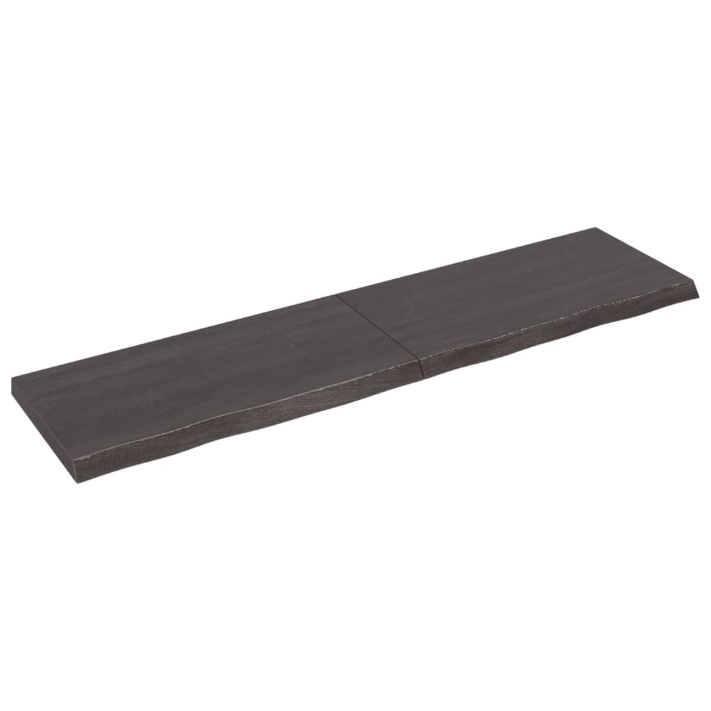Vegghylle mørkebrun 200x50x(2-6) cm behandlet heltre eik