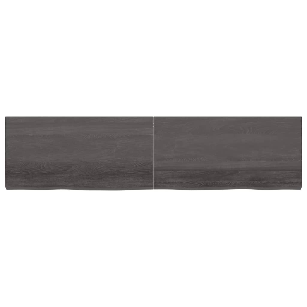Vegghylle mørkebrun 200x50x(2-6) cm behandlet heltre eik