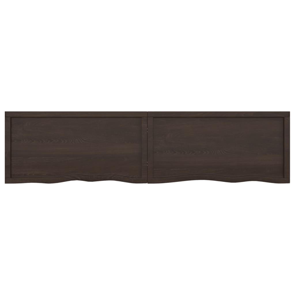 Vegghylle mørkebrun 200x50x(2-6) cm behandlet heltre eik