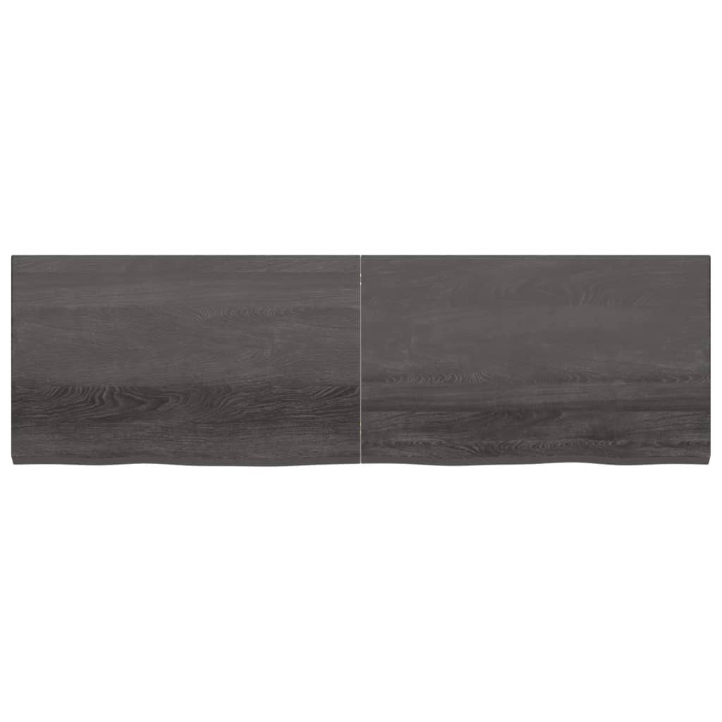 Vegghylle mørkebrun 200x60x(2-4) cm behandlet heltre eik