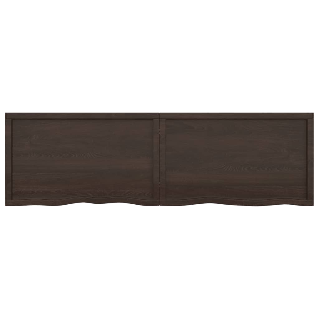 Vegghylle mørkebrun 200x60x(2-4) cm behandlet heltre eik