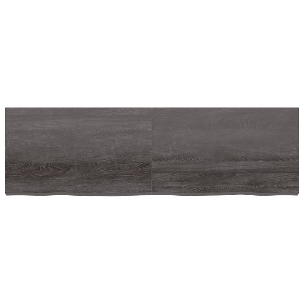 Vegghylle mørkebrun 200x60x(2-6) cm behandlet heltre eik
