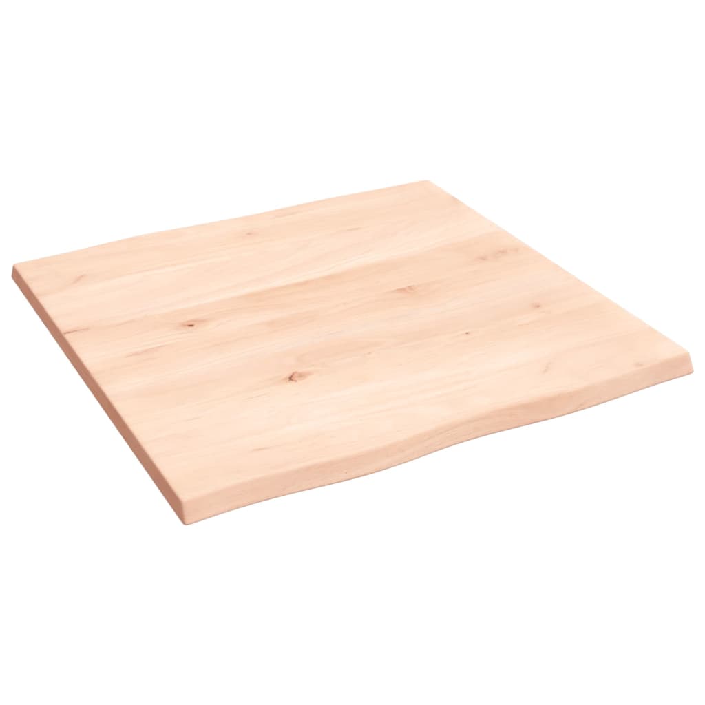 Bordplate 60x60x2 cm ubehandlet heltre eik naturlig kant