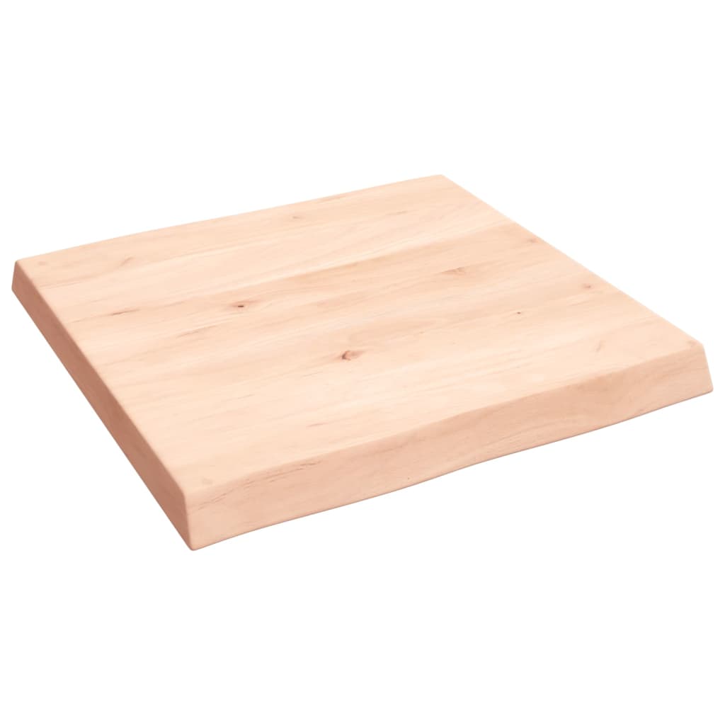 Bordplate 60x60x(2-6) cm ubehandlet heltre eik naturlig kant