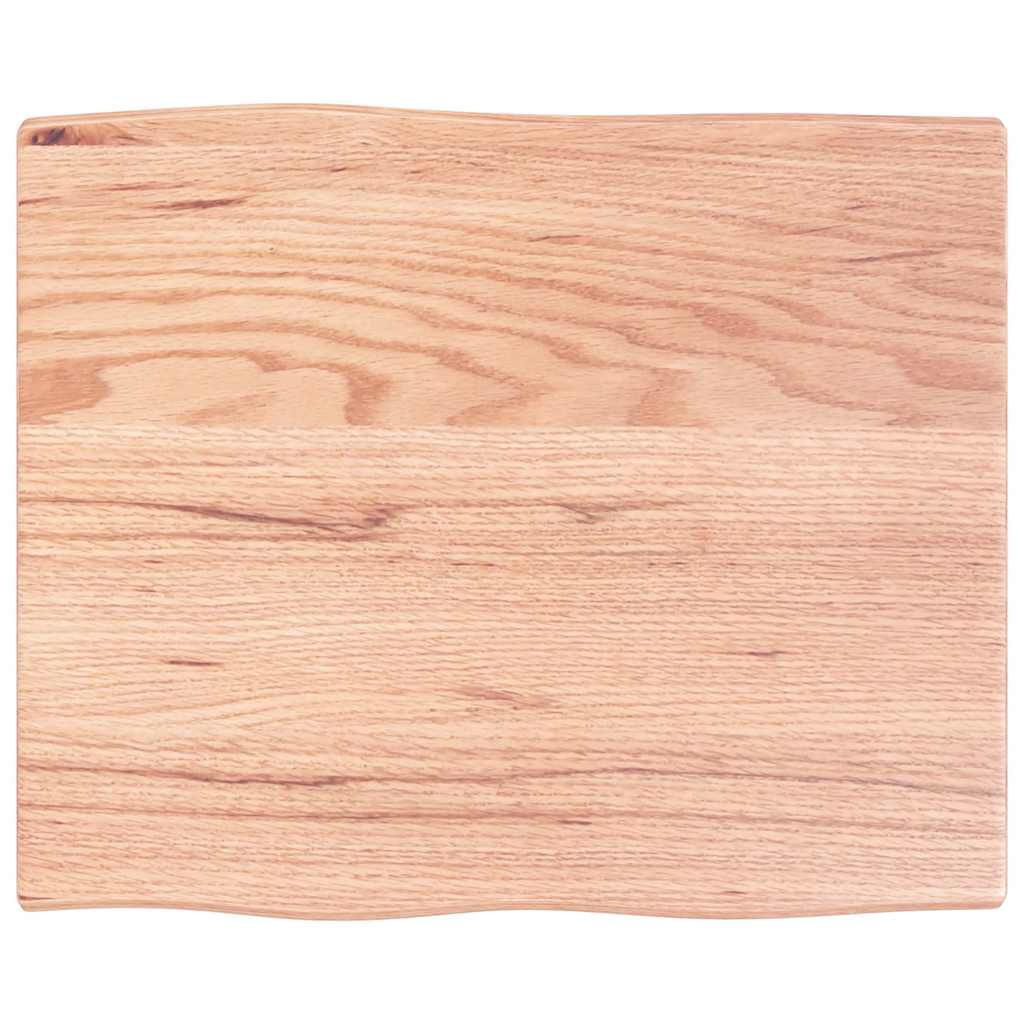 Bordplate lysebrun 60x50x2cm behandlet heltre eik naturlig kant