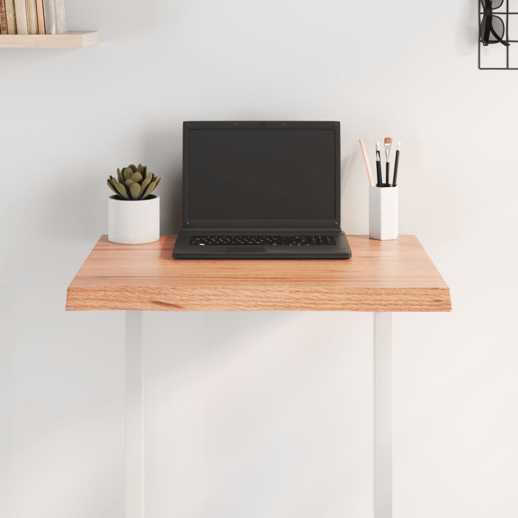 Bordplate lysebrun 60x50x(2-4)cm behandlet heltre naturlig kant