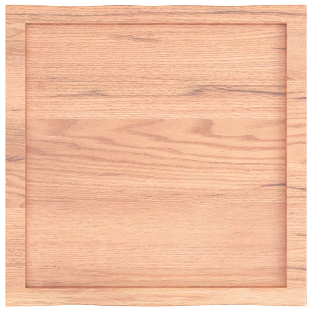 Bordplate lysebrun 60x60x(2-4)cm behandlet heltre naturlig kant