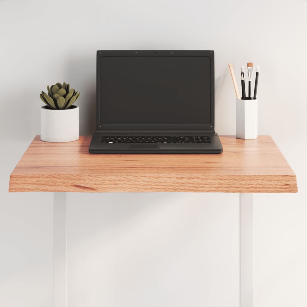 Bordplate lysebrun 60x60x(2-4)cm behandlet heltre naturlig kant