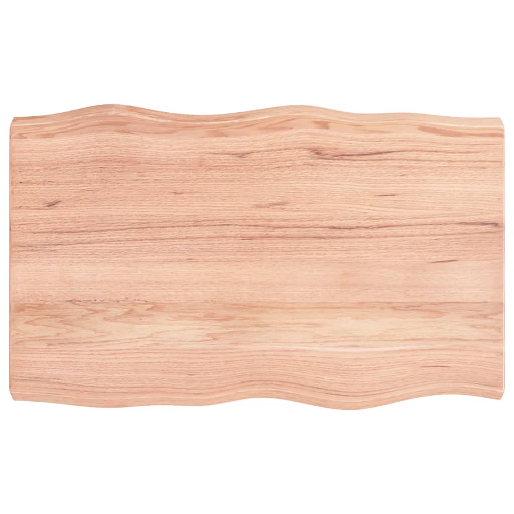 Bordplate lysebrun 80x50x(2-6)cm behandlet heltre naturlig kant