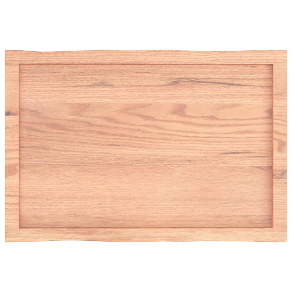 Bordplate lysebrun 80x50x(2-6)cm behandlet heltre naturlig kant