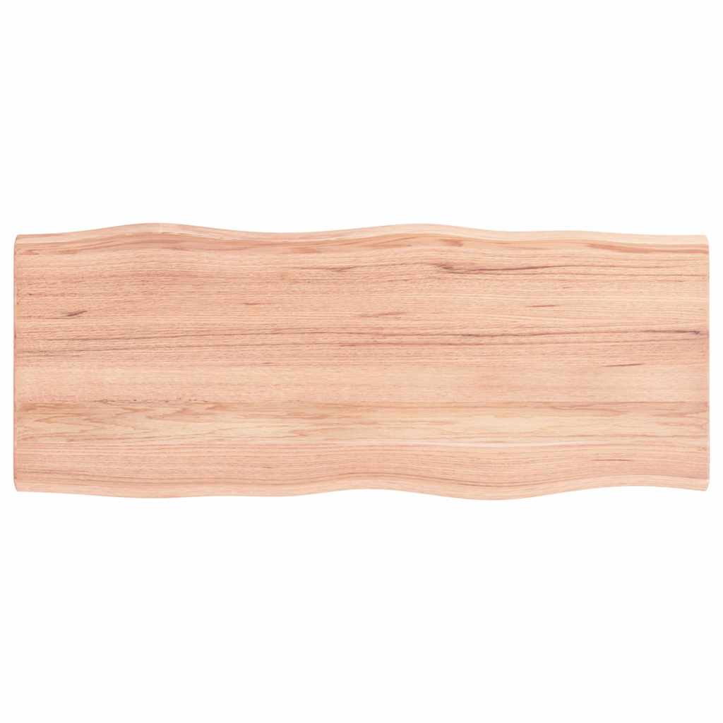 Bordplate lysebrun 100x40x2 cm behandlet eik naturlig kant