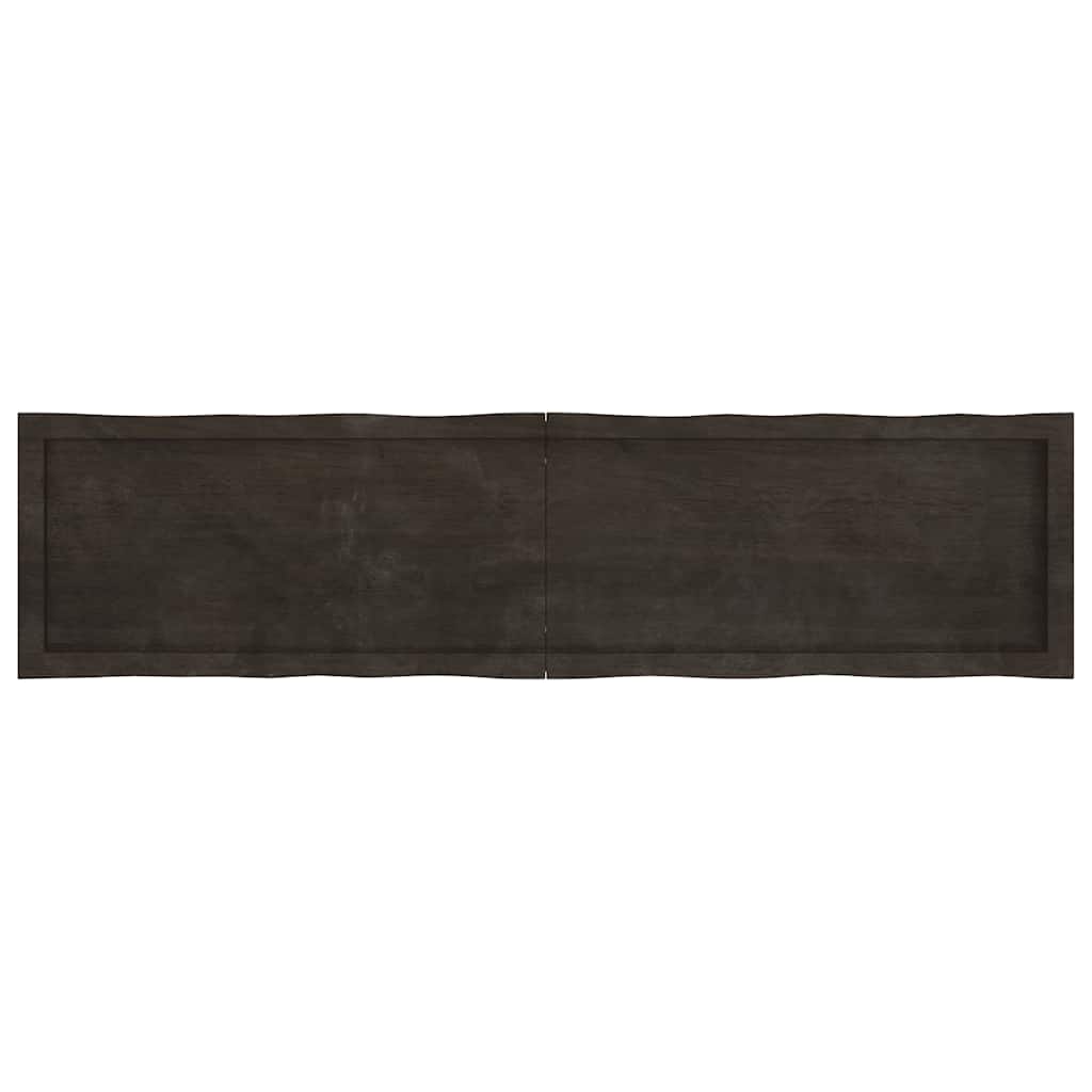 Bordplate mørkegrå 160x40x6 cm behandlet eik naturlig kant