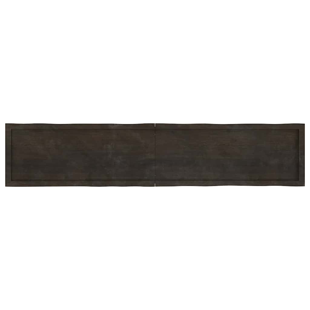 Bordplate mørkegrå 200x40x4 cm behandlet eik naturlig kant