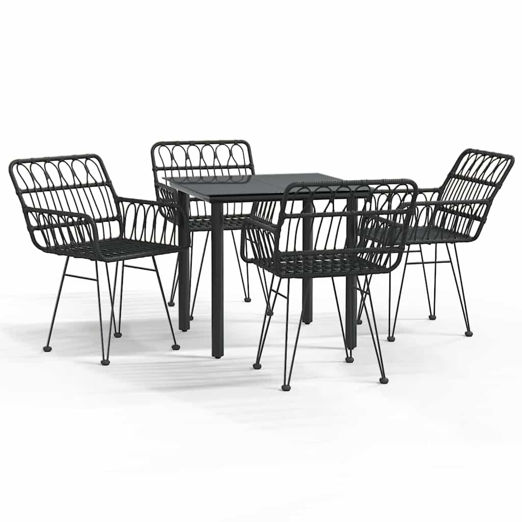 Hagespisegruppe 5 deler svart polyrotting