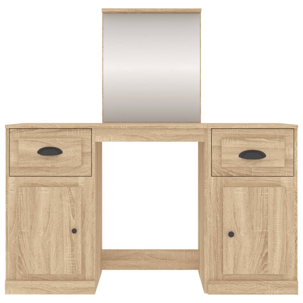 Sminkebord med speil sonoma eik 130x50x132,5 cm