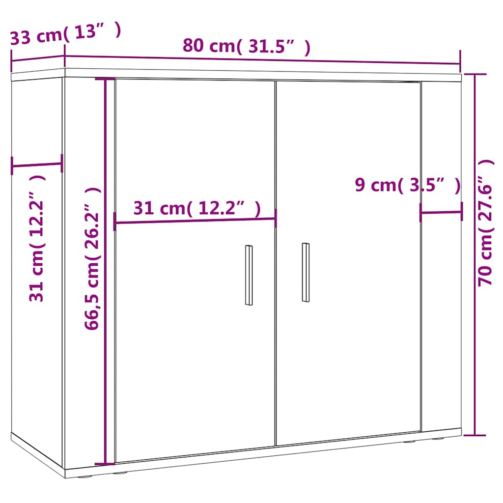 Highboard hvit konstruert tre vidaXL