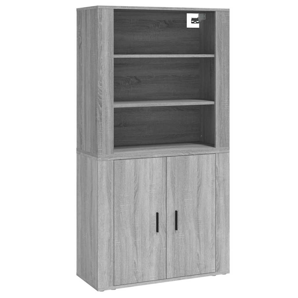 Highboard grå sonoma konstruert tre vidaXL