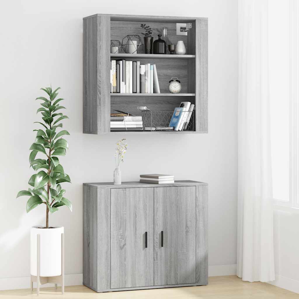 Highboard grå sonoma konstruert tre vidaXL