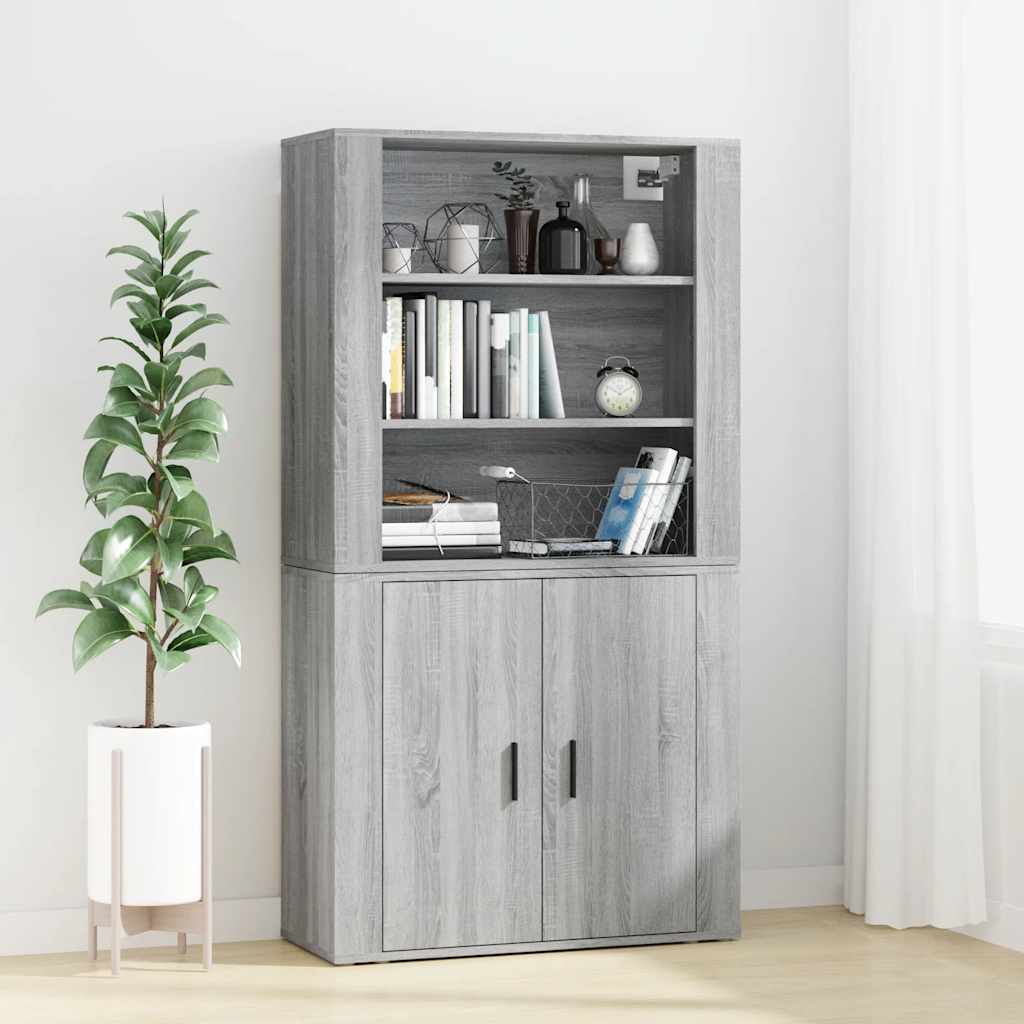 Highboard grå sonoma konstruert tre vidaXL