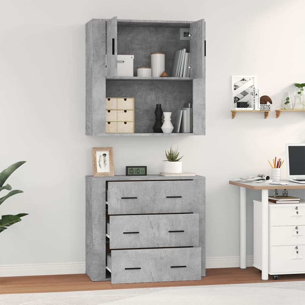 Highboard betonggrå konstruert tre