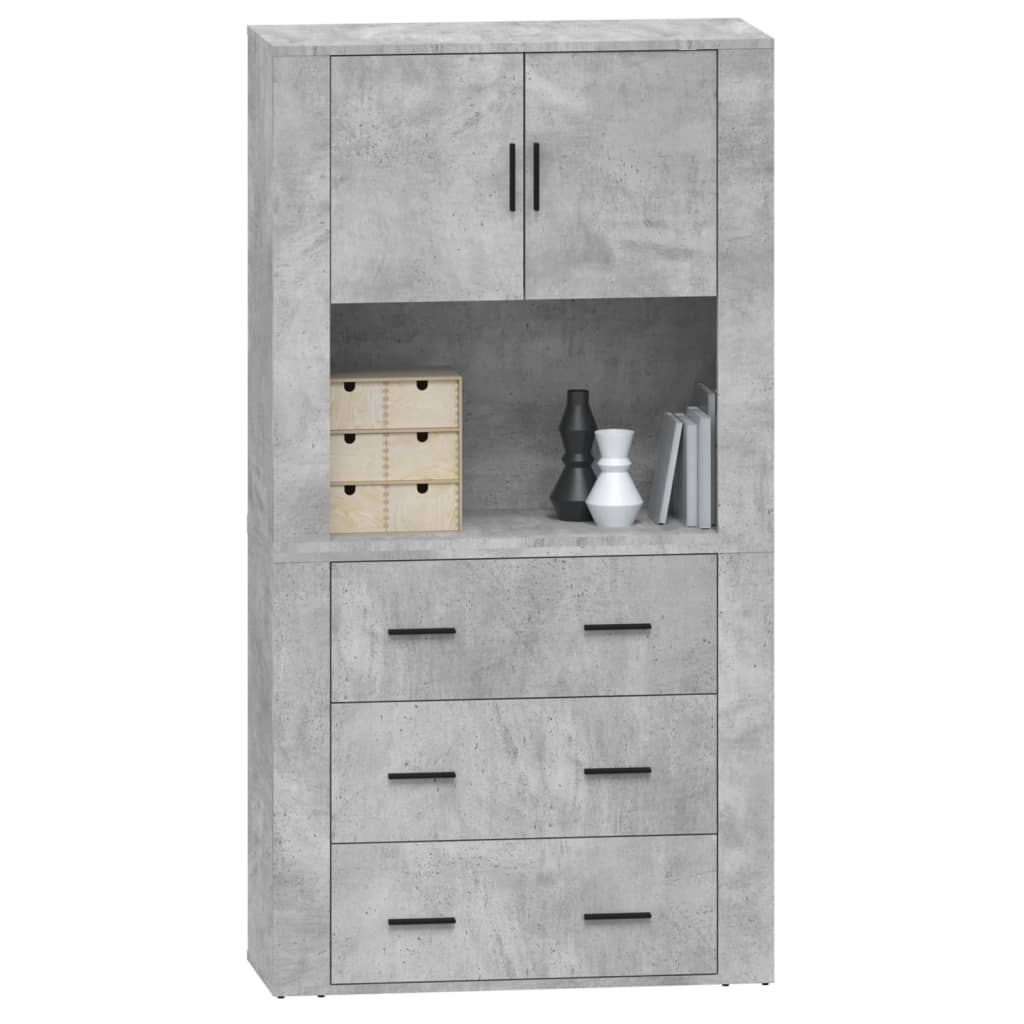 Highboard betonggrå konstruert tre