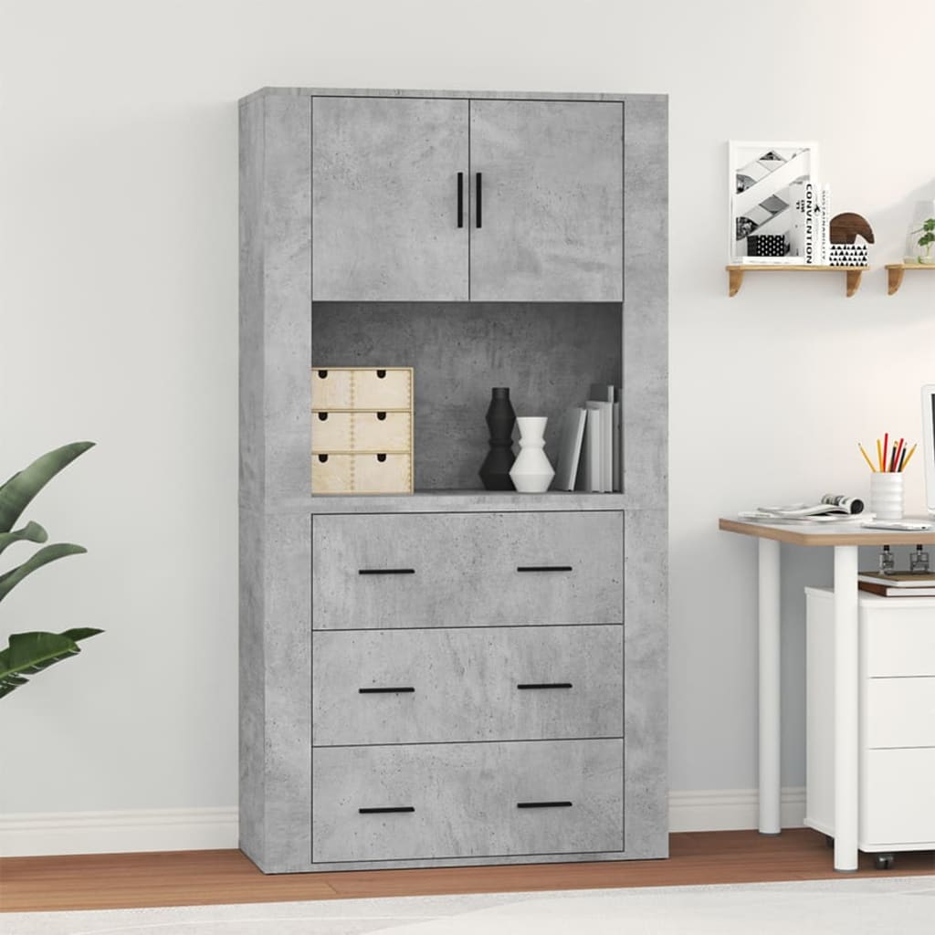 Highboard betonggrå konstruert tre