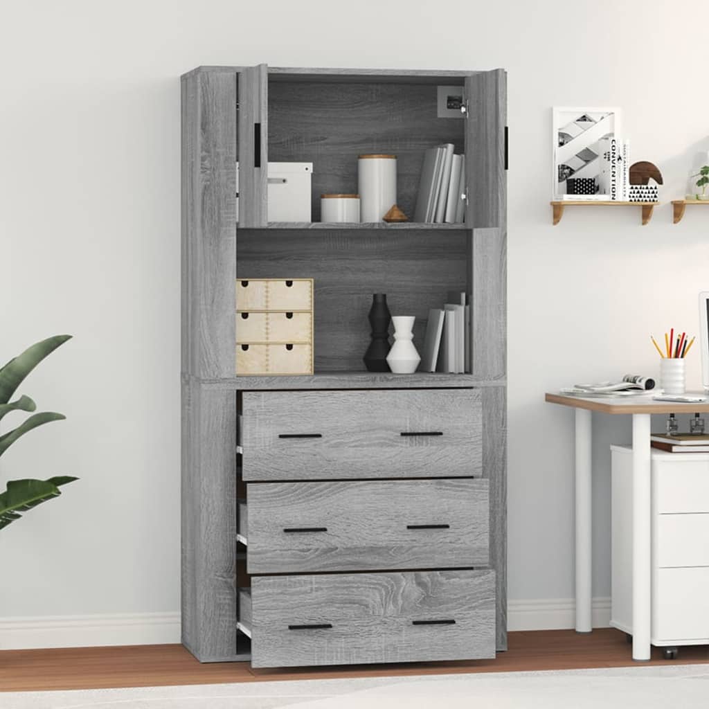 Highboard grå sonoma konstruert tre