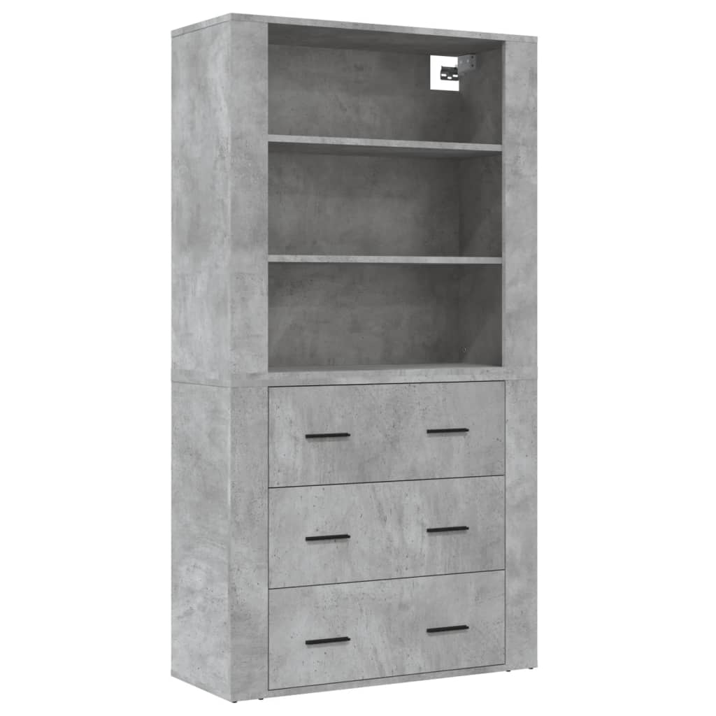 Highboard betonggrå konstruert tre