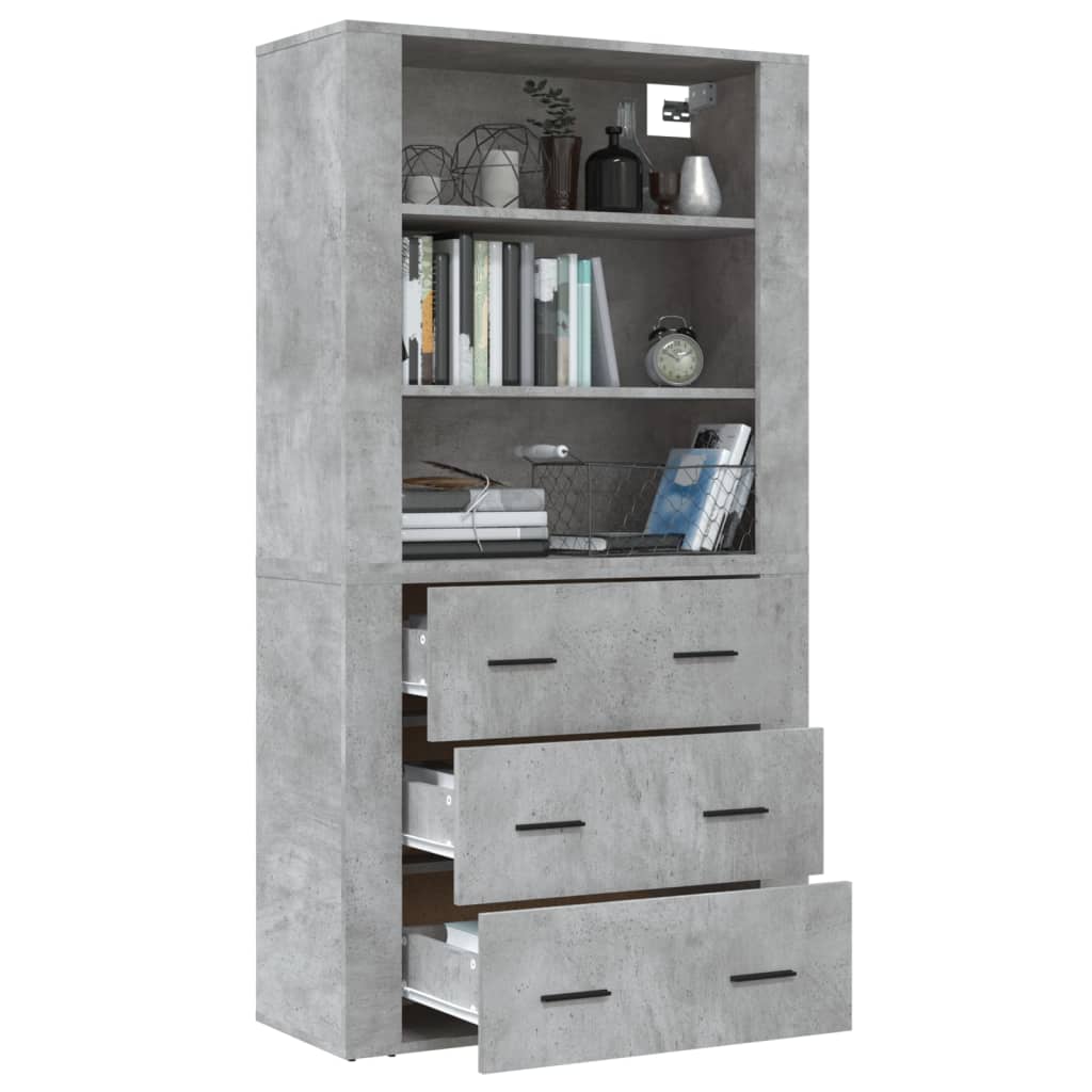 Highboard betonggrå konstruert tre