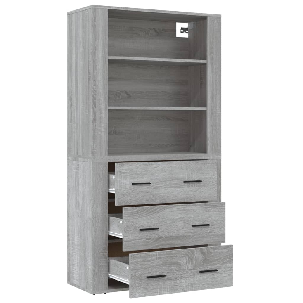 Highboard grå sonoma konstruert tre