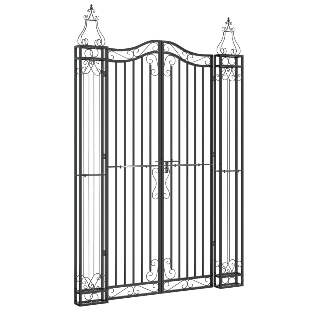 Hageport svart 121x8x180 cm smijern