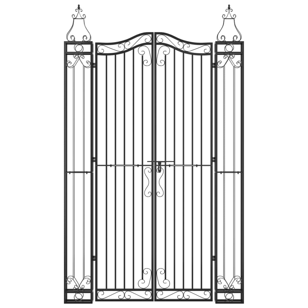 Hageport svart 121x8x200 cm smijern