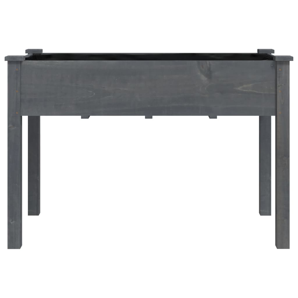 Plantekasse med foring grå 118x59x76 cm heltre gran