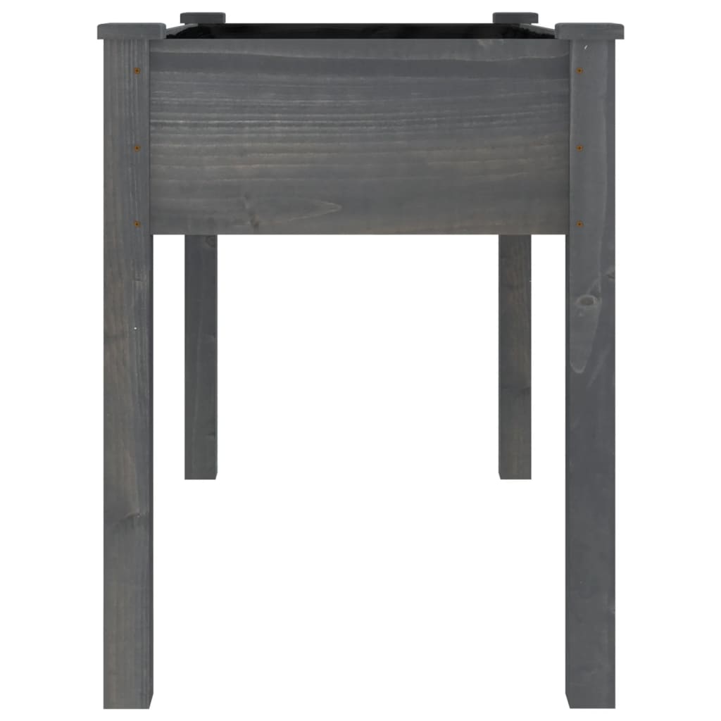 Plantekasse med foring grå 118x59x76 cm heltre gran