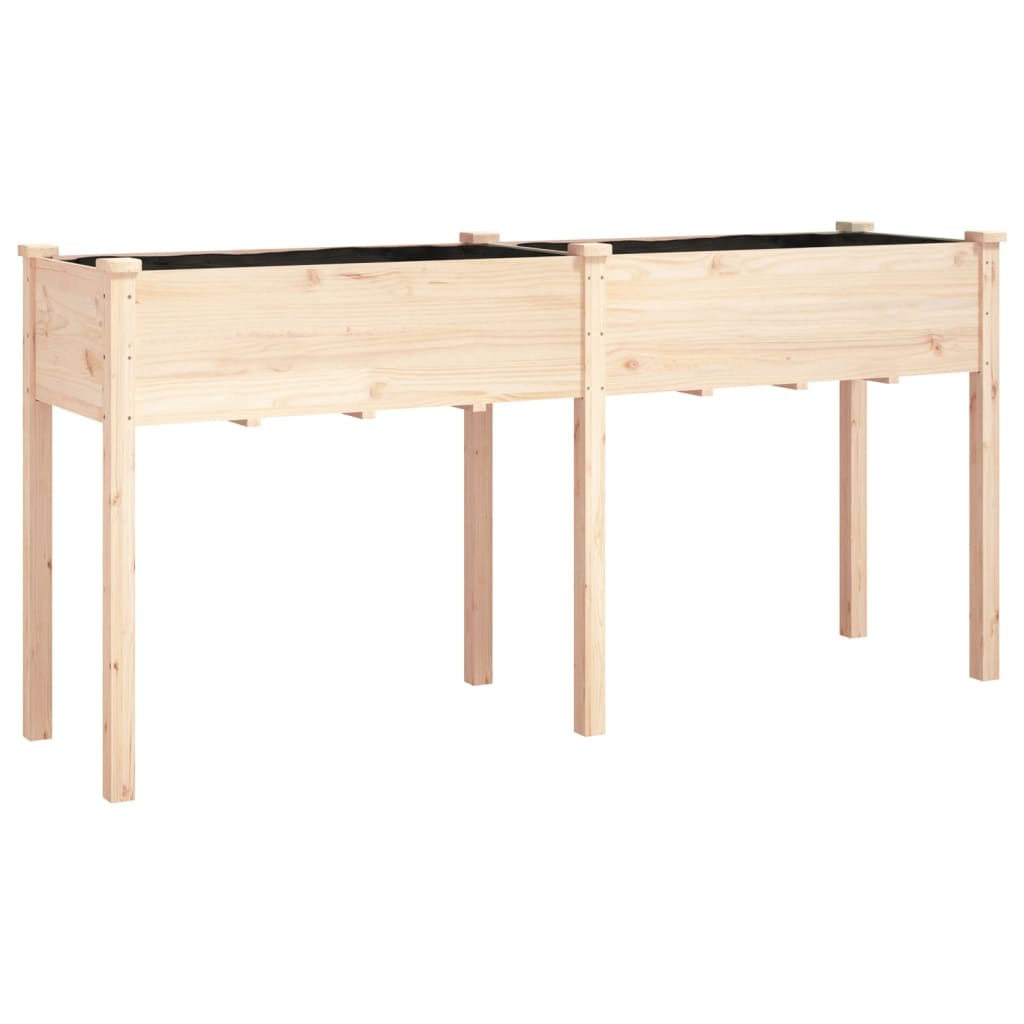 Plantekasse med foring 161x45x76 cm heltre gran vidaXL